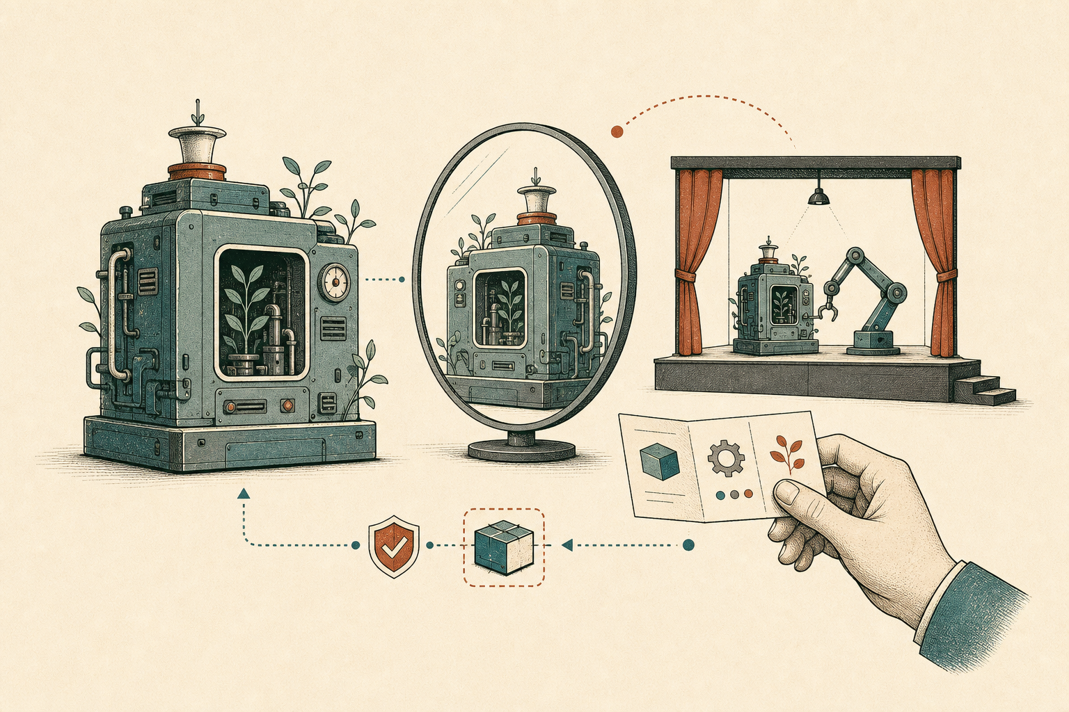 A system is mirrored, rehearsed, reviewed, and updated safely.
